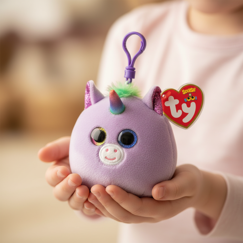 Rosette unicorn clip in child's hands