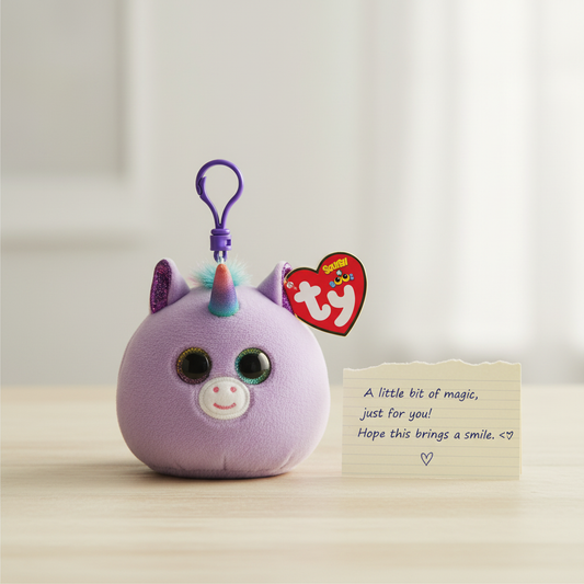 Rosette unicorn clip with note card